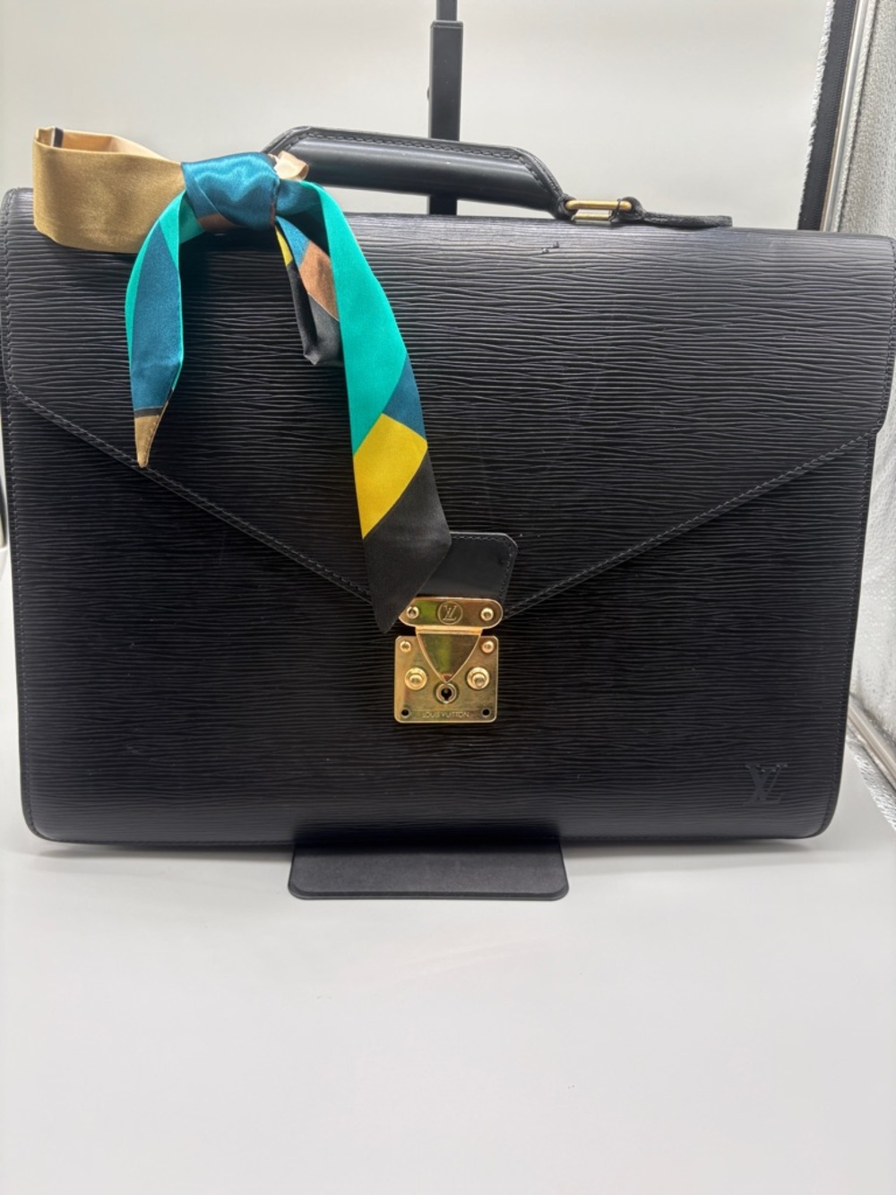 Louis Vuitton Kourad Epi Black Briefcase Authentic with key